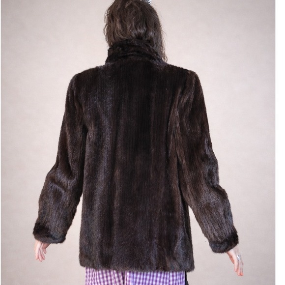 Vintage Mahogany Authentic Mink Fur Jacket - Picture 3 of 5